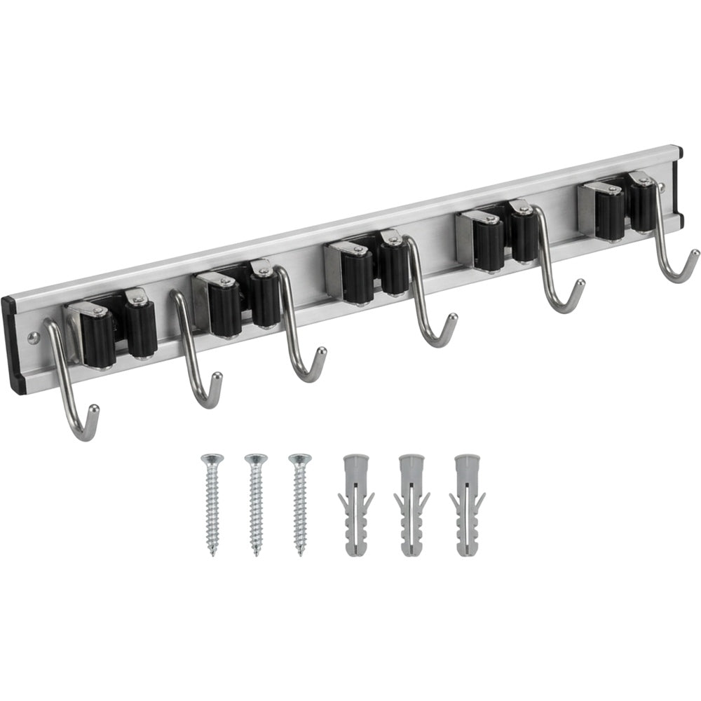 Evav Aluminum Wall Hook Rail with 5 Grip Clips and 6 Hooks 42 cm - Product view