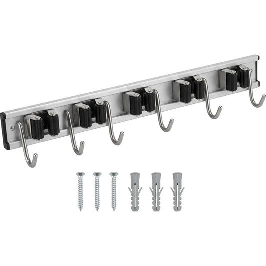Evav Aluminum Wall Hook Rail with 5 Grip Clips and 6 Hooks 42 cm - Product view