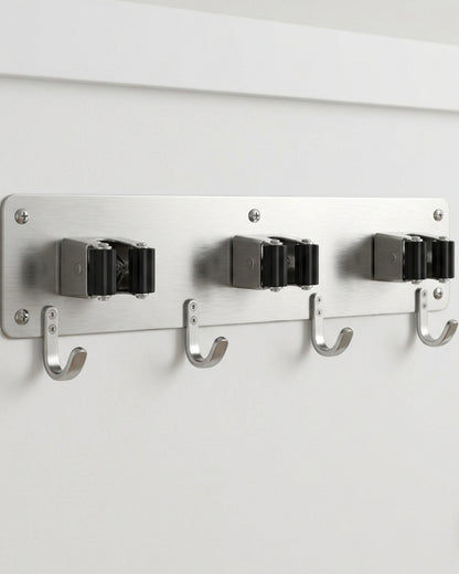 Evav Stainless Steel Wall Hook Rack with 3 Grip Clips and 4 Hooks 32 cm - Lifestyle view